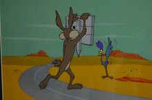 Load image into Gallery viewer, Looney Tunes - Original animation cel and drawing of Wile E. Coyote &amp; Road Runner, Framed
