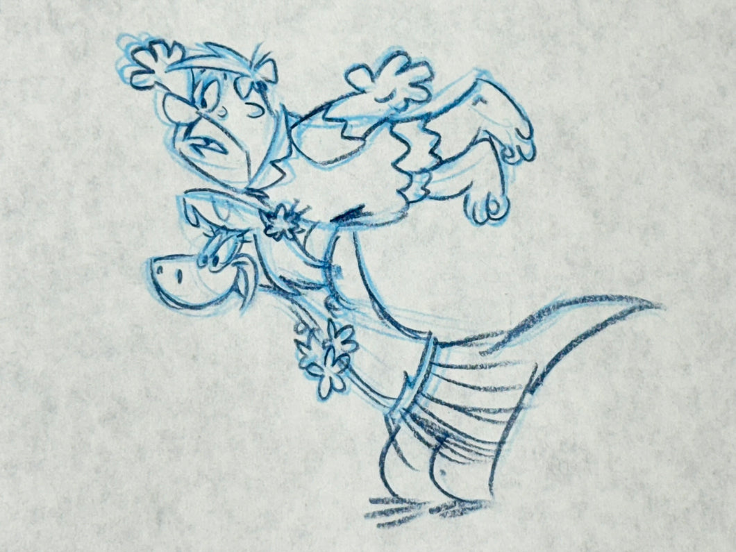 The Flintstones - Original drawing of Fred Flintstone and Dino
