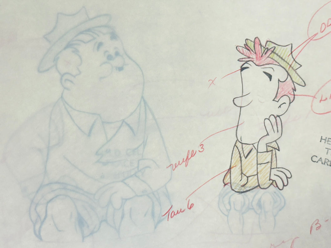 Laurel and Hardy (1966) - Original animation drawings, set of 3
