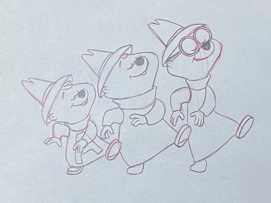 The Alvin Show (1961) Original animation drawing of Alvin & The Chipmunks, top and rare!