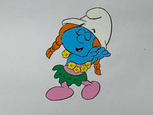 Load image into Gallery viewer, The Smurfs - Original animation cel and drawing of Sassette
