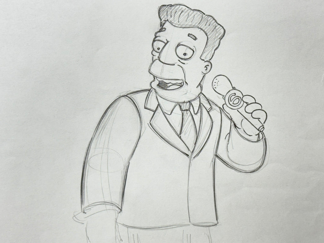 The Simpsons - Original drawing of Kent Brockman