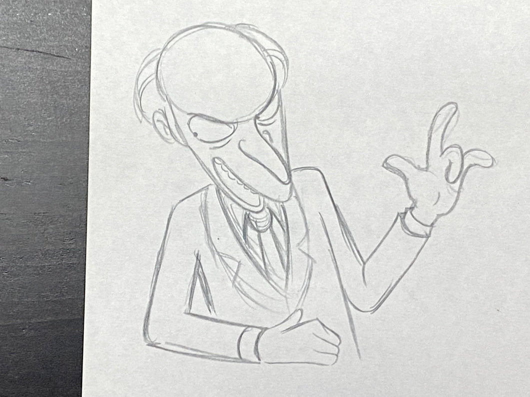 The Simpsons - Original drawing of Montgomery Burns