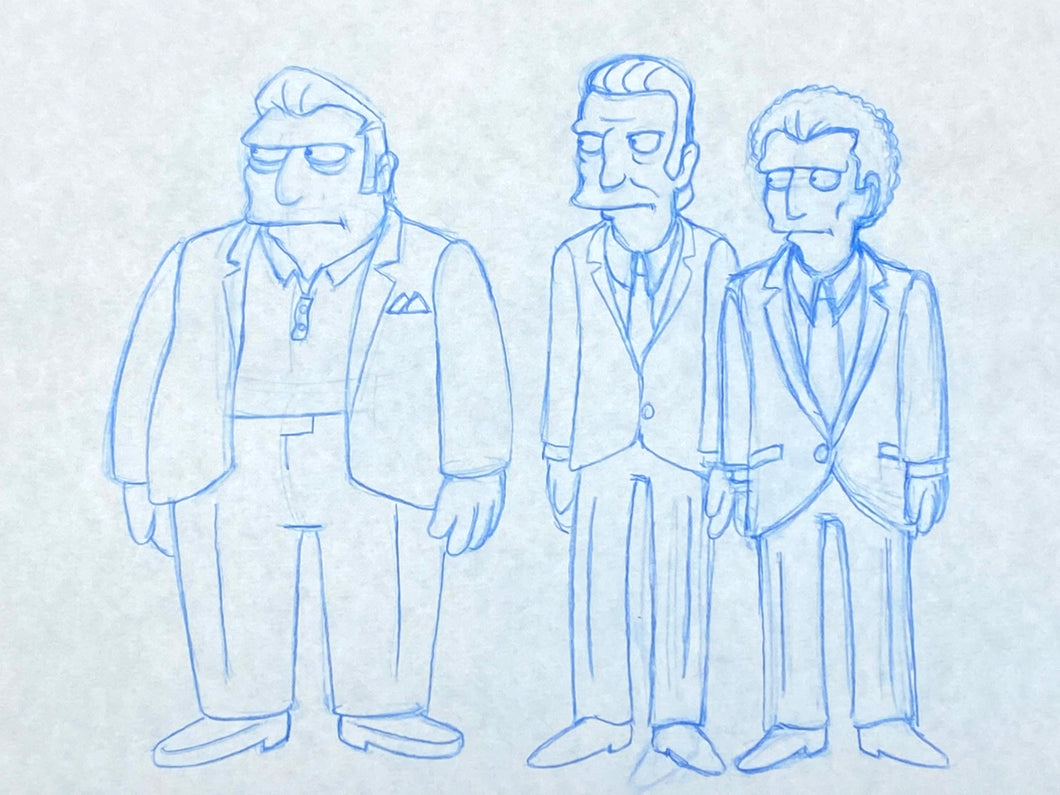 The Simpsons - Original drawing of Fat Tony, Louie and Legs