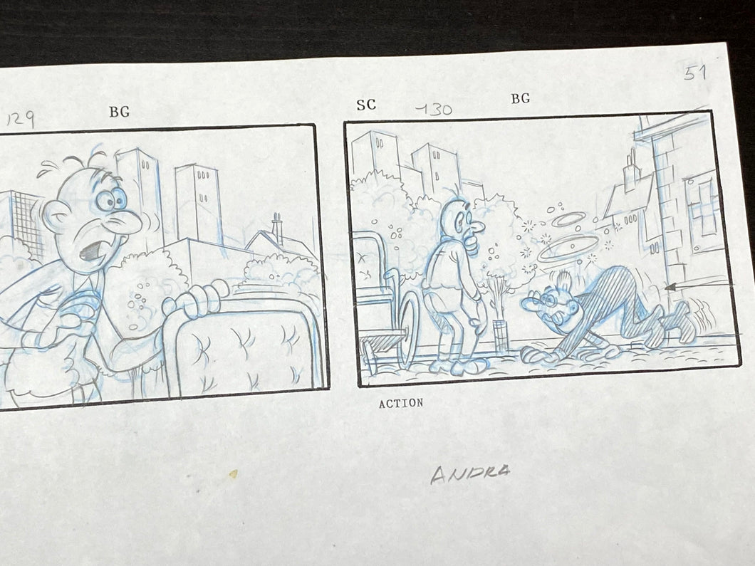 Mortadelo y Filemon (1995) - Original Production Storyboard Drawing