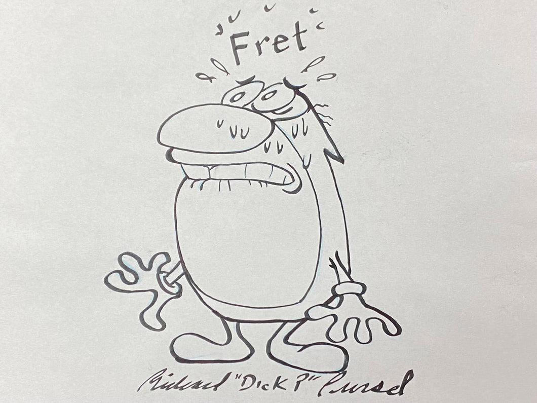 The Ren & Stimpy Show - Original Concept drawing from Spümcø, signed by an animator