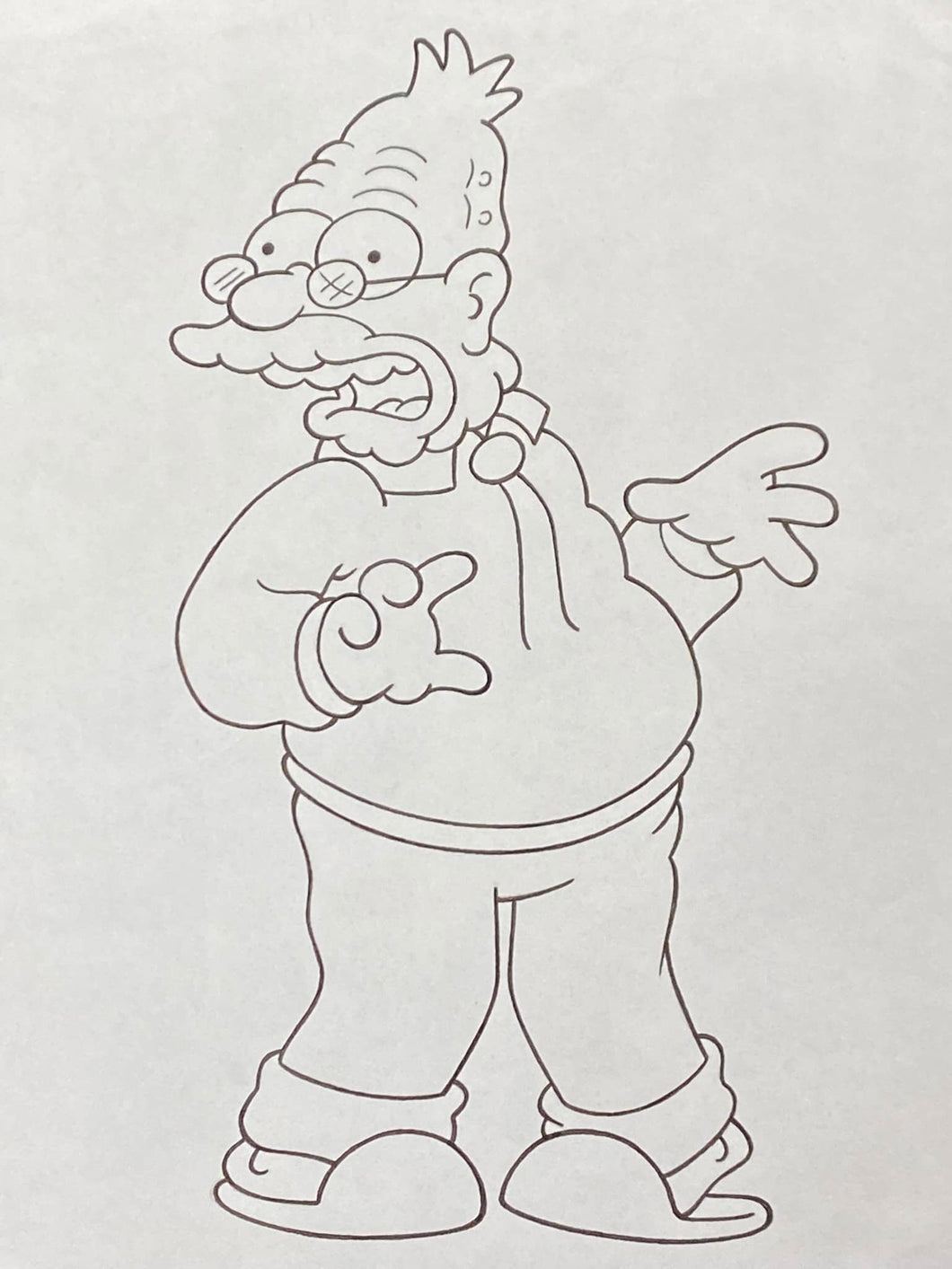 The Simpsons - Original drawing of Abraham Simpson, 1998