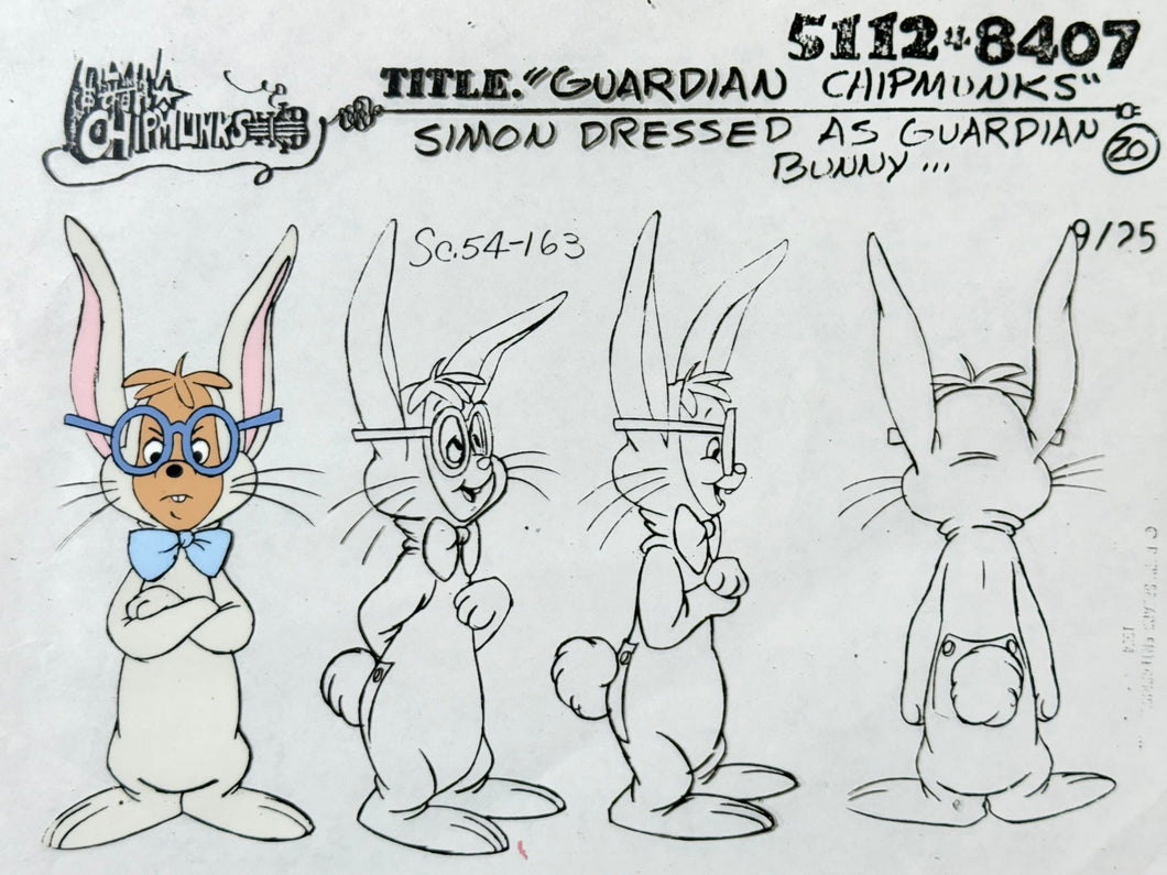 Alvin and the Chipmunks (1983 TV series) - Original animation model cel