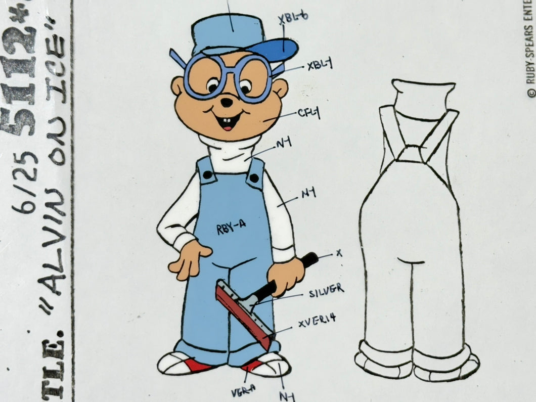 Alvin and the Chipmunks (1983 TV series) - Original animation model cel