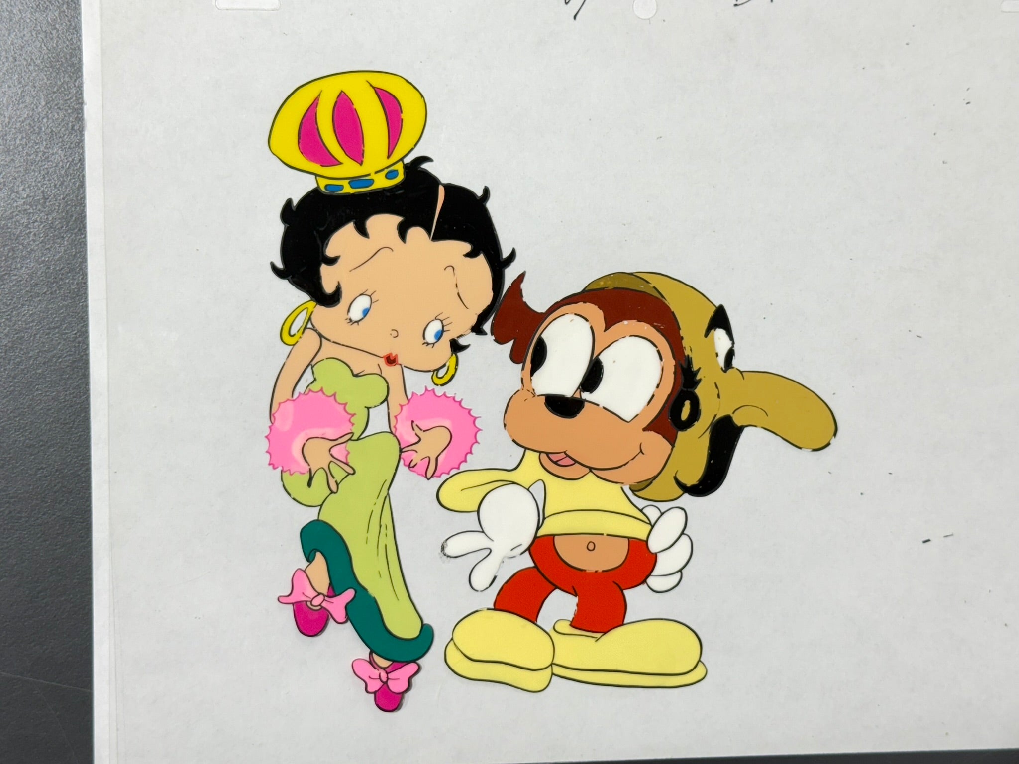 Betty Boop - Original animation cel of Betty Boop and Bimbo