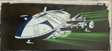 Load image into Gallery viewer, Captain Future - Original Panoramic Animation Cel, with master painted background
