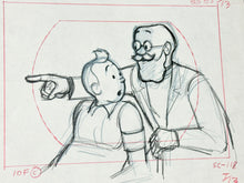Load image into Gallery viewer, Tintin - Original animation drawing of Tintin (On a marché sur la Lune)
