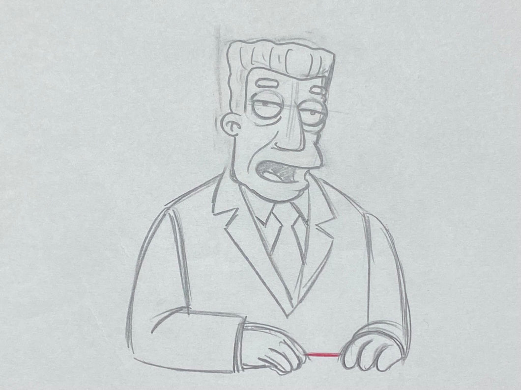 The Simpsons - Original drawing of Kent Brockman