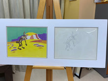 Load image into Gallery viewer, Looney Tunes - Original animation cel and drawing of Wile E. Coyote, Framed
