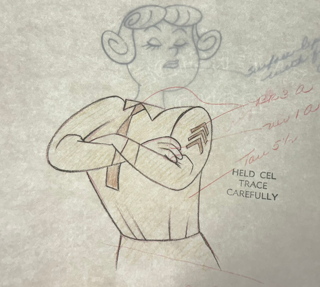 Laurel and Hardy (1966) - 2 x Original animation drawings
