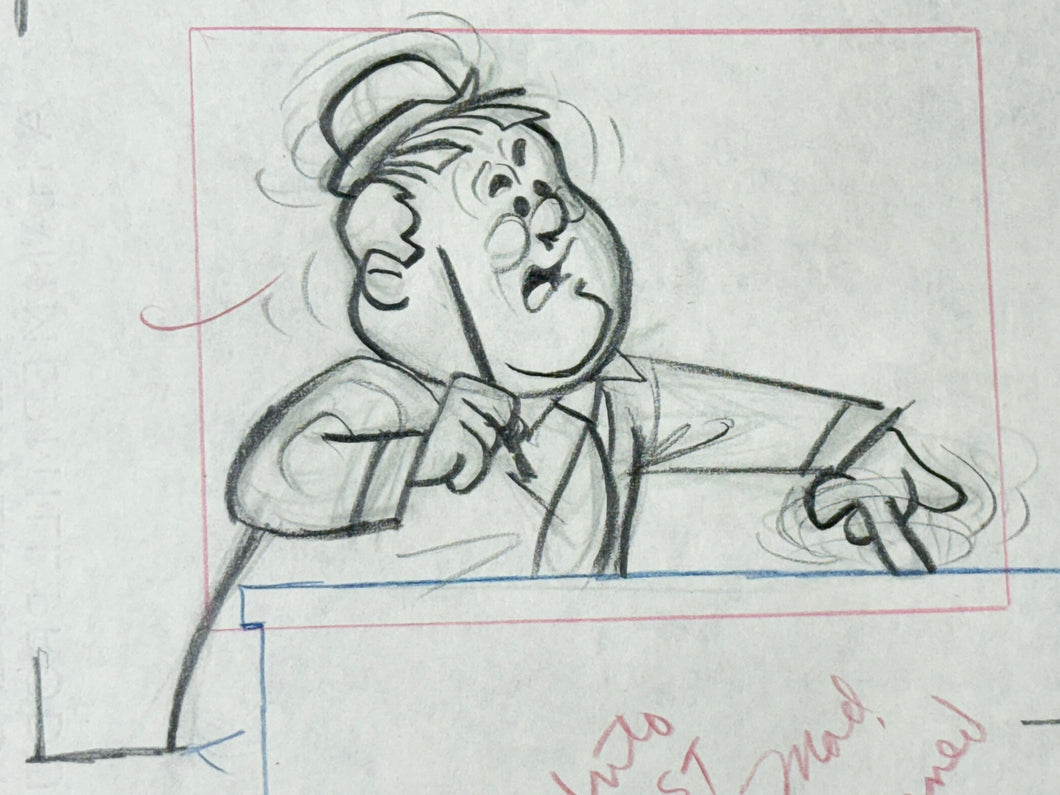 Laurel and Hardy (1966) - Original animation drawing of Hardy