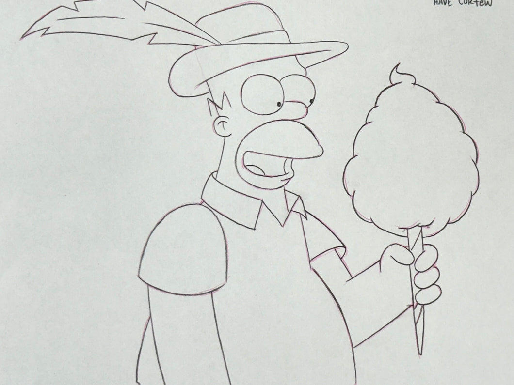 The Simpsons - Original drawing of Homer Simpson, Episode: 'Wild Barts Can't Be Broken (1999)'