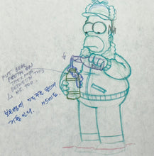 Load image into Gallery viewer, The Simpsons - Original drawing of Homer Simpson, Episode: &#39;Mr. Plow&#39; (1992)
