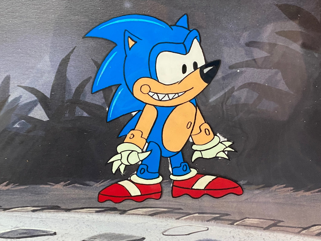 Sonic the Hedgehog - Original Animation Cel, with copy background