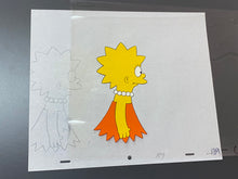 Load image into Gallery viewer, The Simpsons - Original animation cel and drawing of Lisa Simpson
