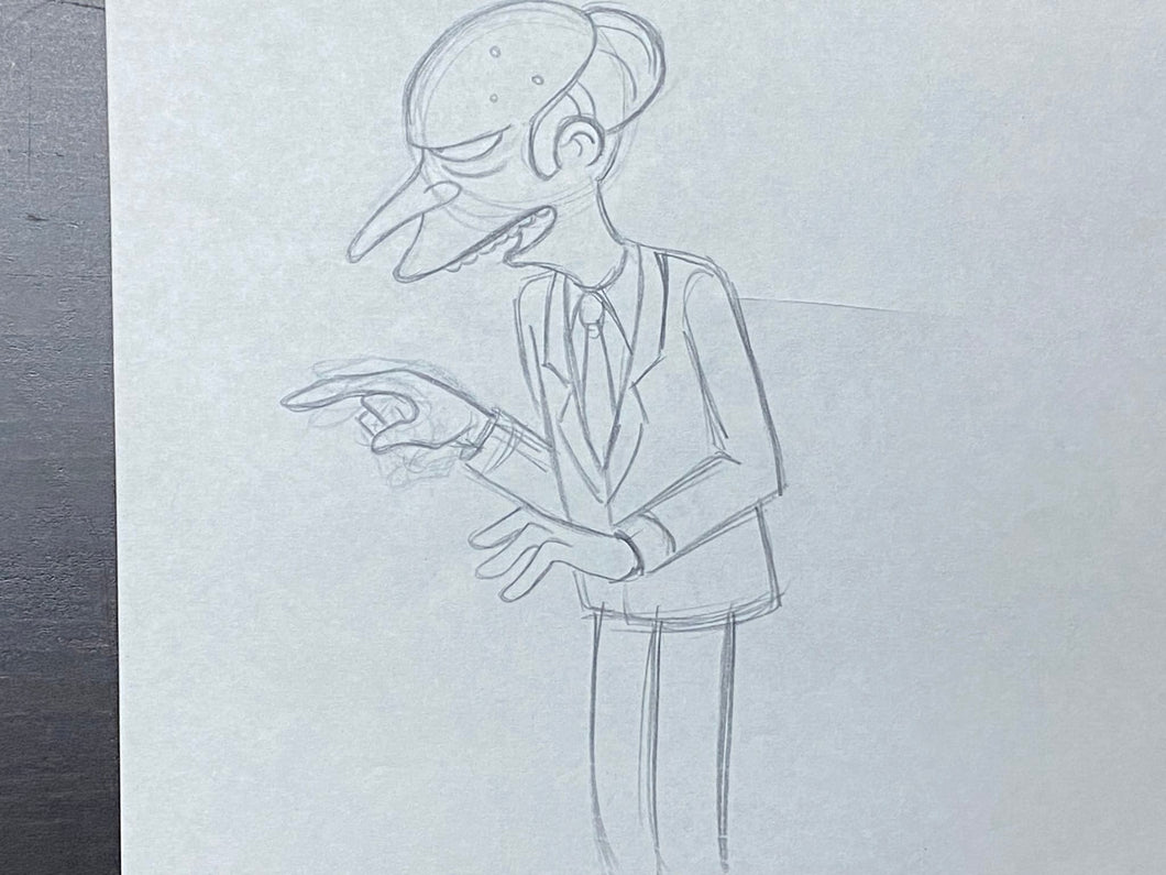 The Simpsons - Original drawing of Montgomery Burns