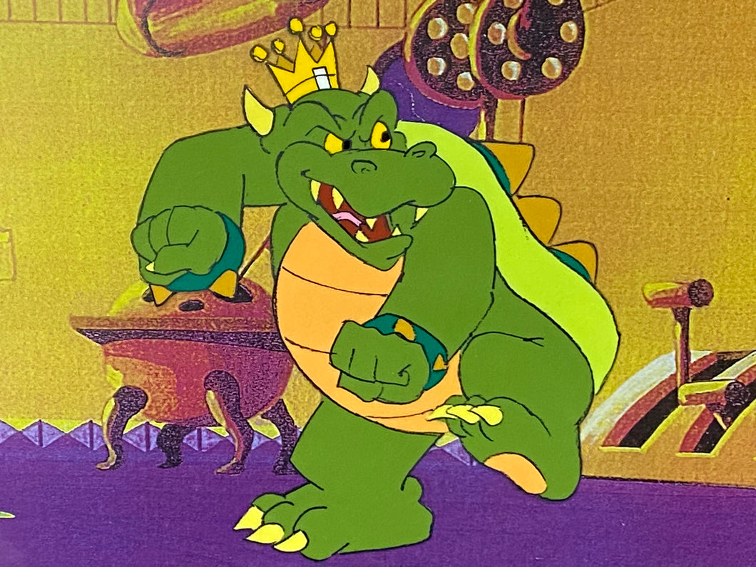 The Super Mario Bros. Super Show! (1989) - Original Animation Cel of Bowser, with copy background (stamped)