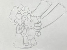 Load image into Gallery viewer, The Simpsons - Original drawing of Maggie Simpson and Bobo (Episode: Rosebud, 1993) classic scene
