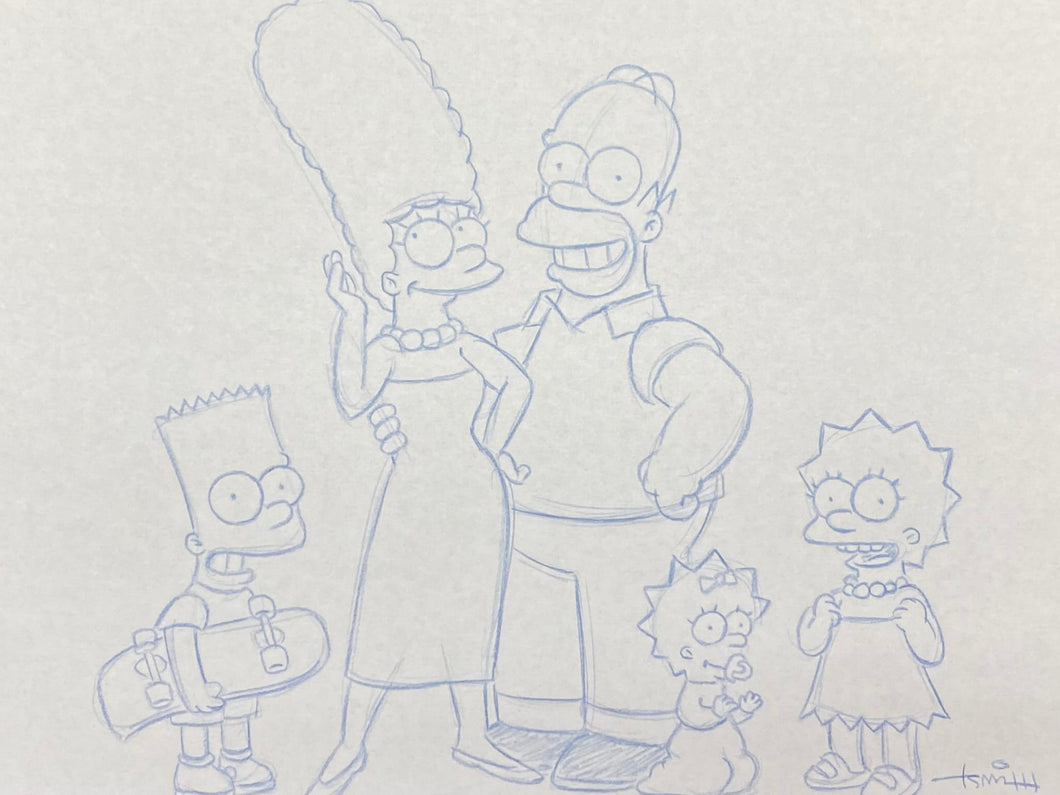 The Simpsons - Lay Out drawing of the Family, made by Todd Aaron Smith (certificated)