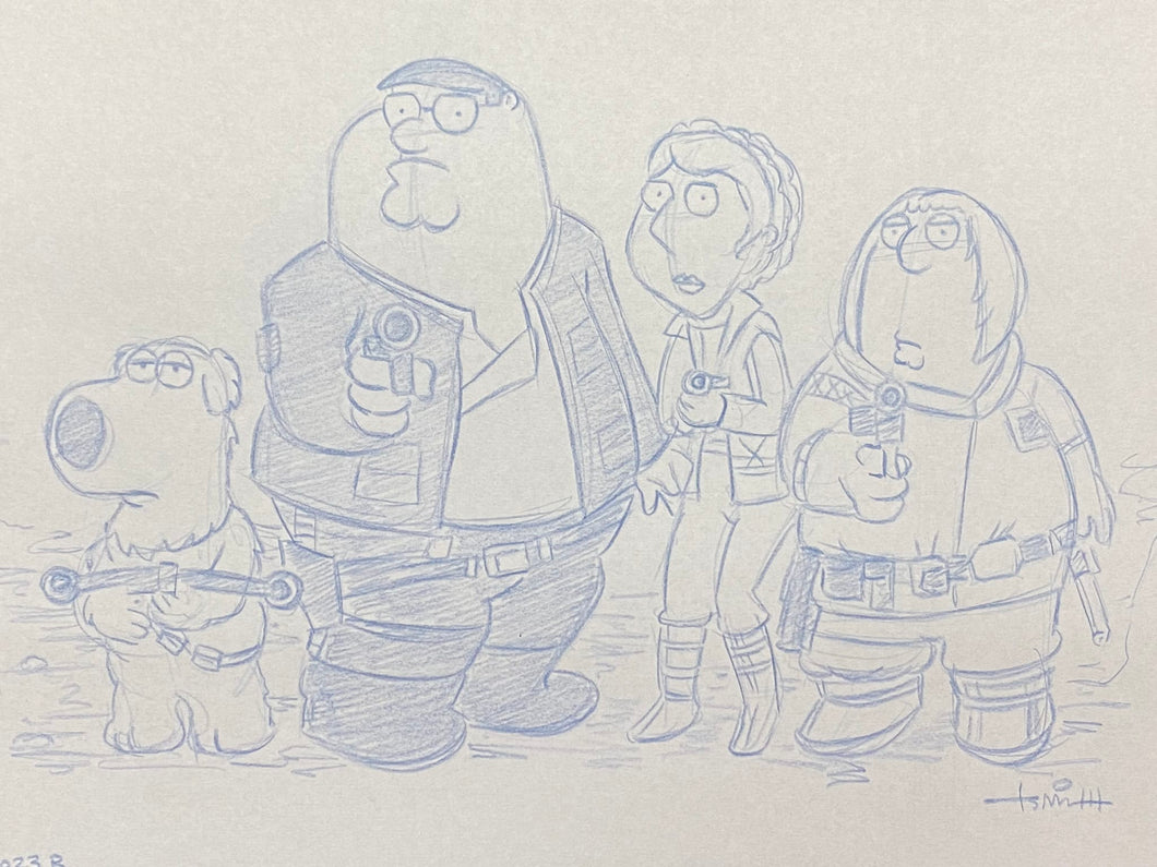 Family Guy - Lay Out drawing of the Family - Star Wars, made by Todd Aaron Smith (certificated)
