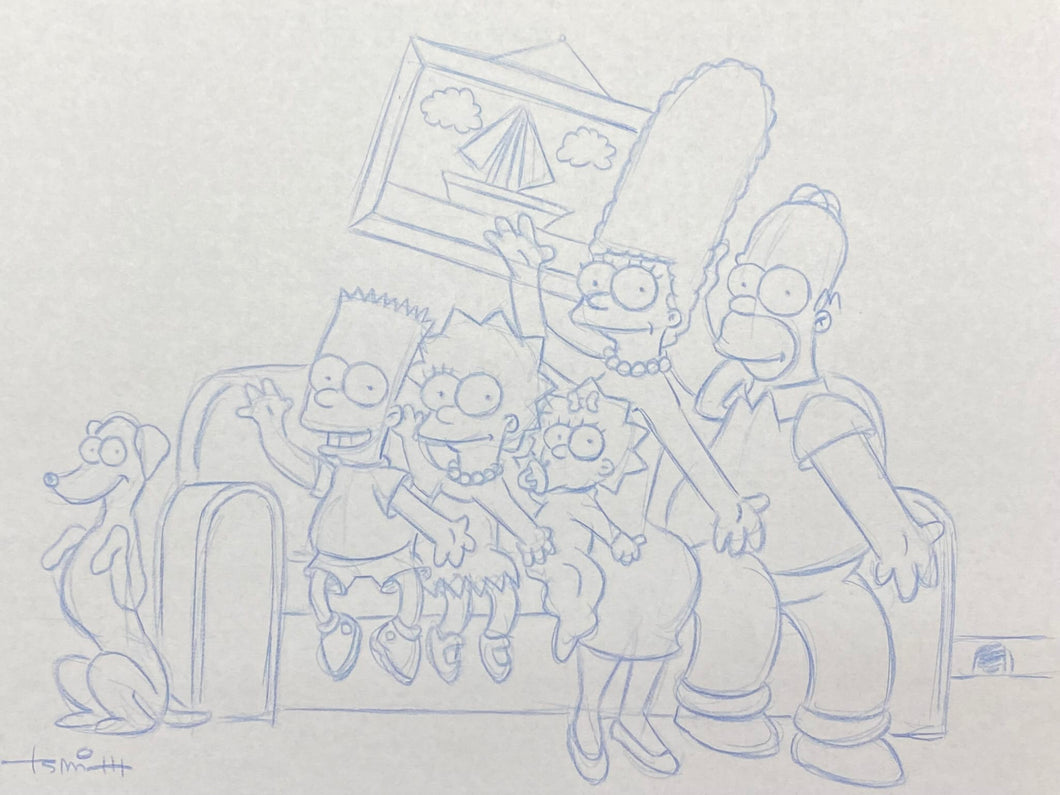 The Simpsons - Lay Out drawing of the Family, made by Todd Aaron Smith (certificated)