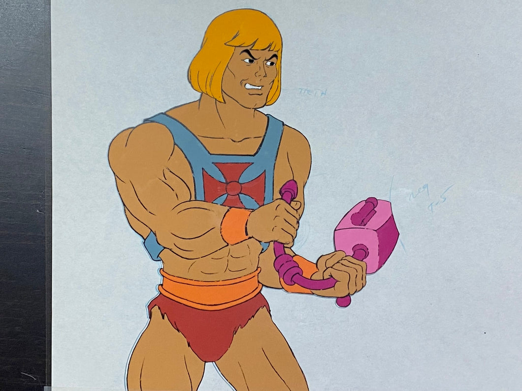 He-Man and the Masters of the Universe - Original animation cel and drawing of He-Man