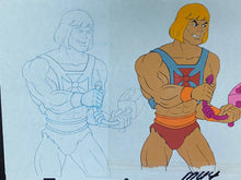 Load image into Gallery viewer, He-Man and the Masters of the Universe - Original animation cel and drawing of He-Man
