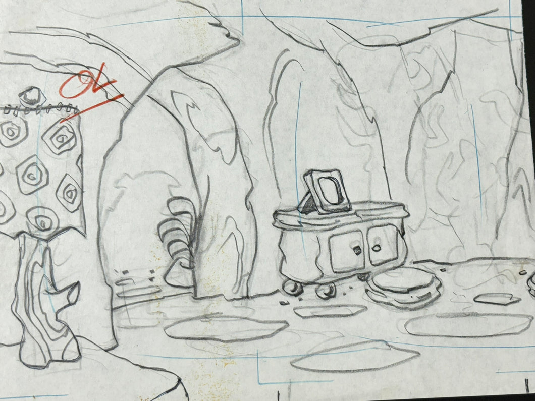 The Flintstones - Original background animation drawing