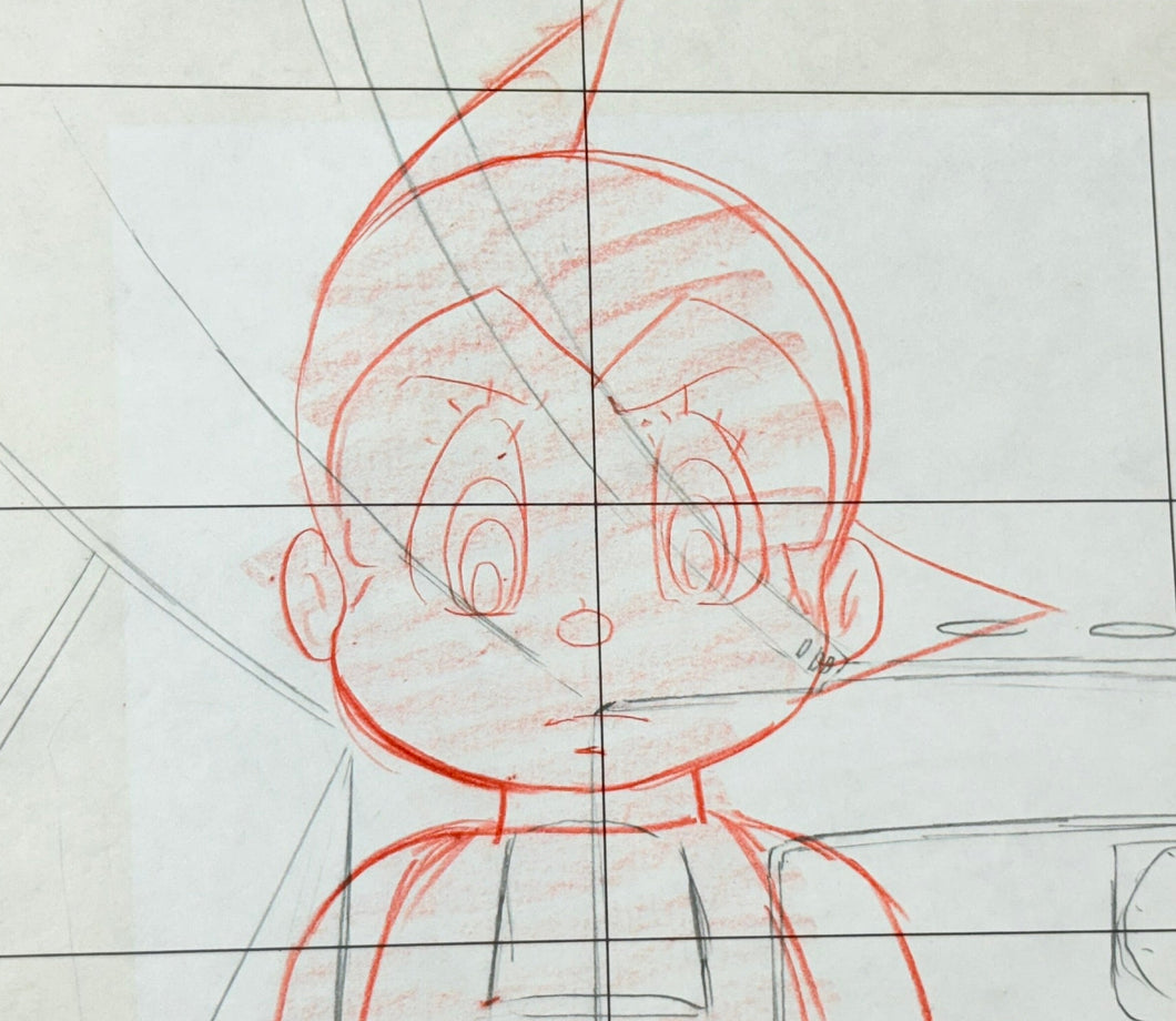 Astro Boy (1980-81) - Original animation drawing of Astro Boy + animatic time sheet