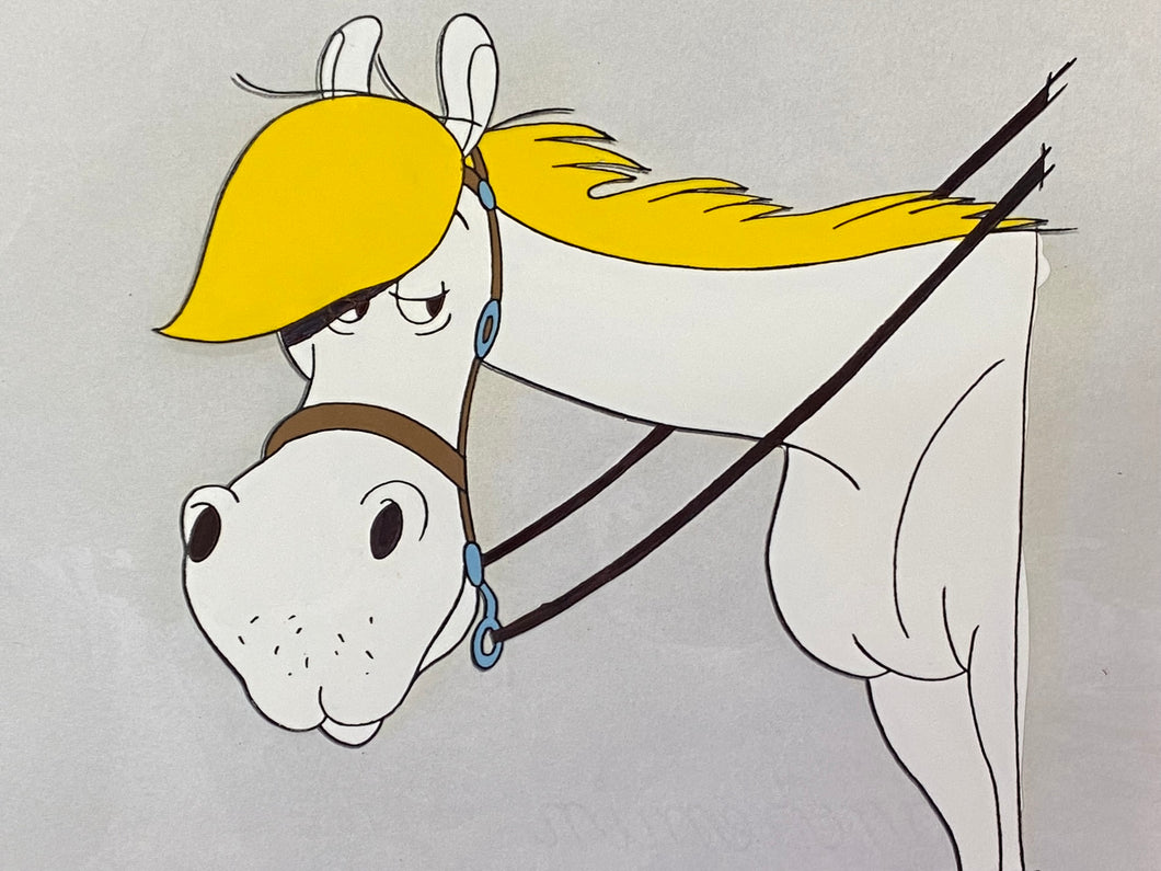 Lucky Luke - Original animation cel and drawing of Jolly Jumper (1984)