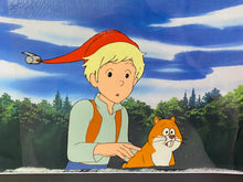 Load image into Gallery viewer, The Wonderful Adventures of Nils (1980) - Original animation cel and drawing, with copy background
