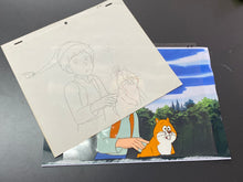 Load image into Gallery viewer, The Wonderful Adventures of Nils (1980) - Original animation cel and drawing, with copy background
