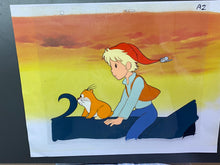 Load image into Gallery viewer, The Wonderful Adventures of Nils (1980) - Original animation cel and drawing, with copy background
