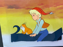 Load image into Gallery viewer, The Wonderful Adventures of Nils (1980) - Original animation cel and drawing, with copy background
