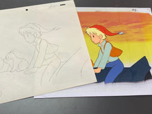 Load image into Gallery viewer, The Wonderful Adventures of Nils (1980) - Original animation cel and drawing, with copy background
