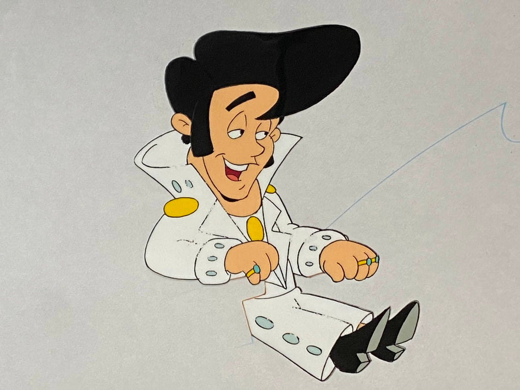 Pink Panther original animation cel and drawing of Elvis Presley