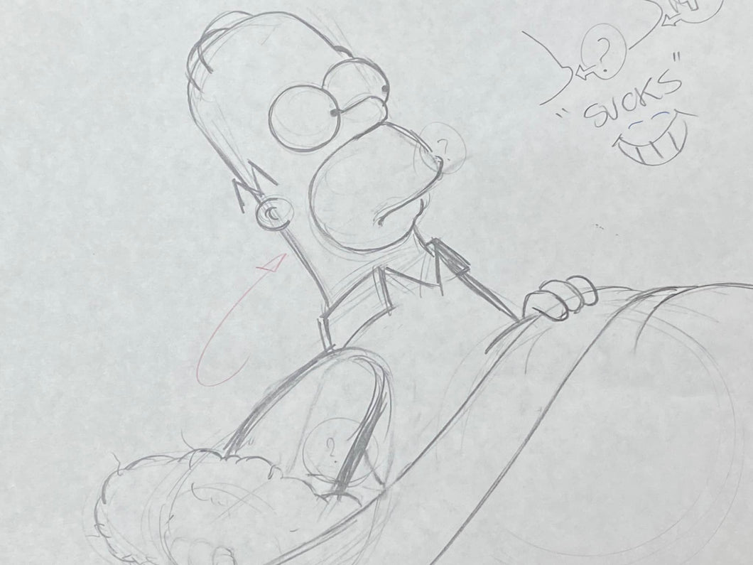 The Simpsons - Original drawing of Homer Simpson, Episode: 'Selma's Choice' (1993)