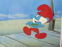 Load image into Gallery viewer, The Smurfs - Original animation cel of Papa Smurf, with printed background
