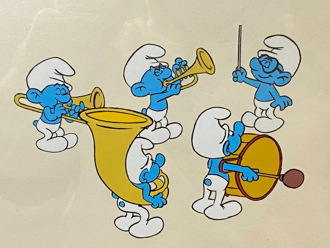 The Smurfs - Original animation cel, framed