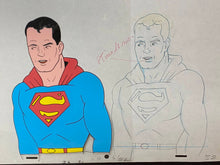 Load image into Gallery viewer, The Superman/Aquaman Hour of Adventure - Original animation cel and drawing of Superman
