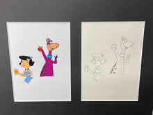 Load image into Gallery viewer, The Flintstones - Original animation cel and drawing of Betty and Dino
