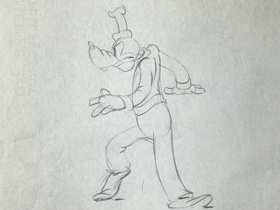 Goofy - Original Production Drawing by Disney Animator Errol Gray (Walt Disney, c. 1940s) COA included