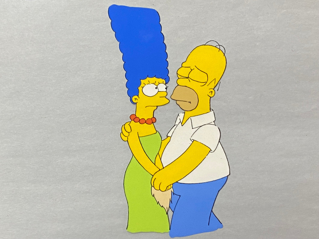 The Simpsons - Original animation cel of Homer and Marge Simpson