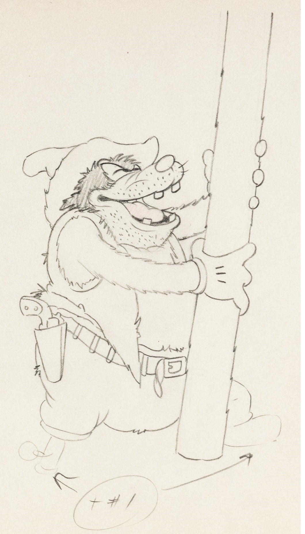 Two-Gun Mickey (Walt Disney, 1934) - Peg Leg Pete Animation Drawing