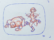 Load image into Gallery viewer, The Simpsons - Original drawing of Warren Sapp and Michelle Kwan, (Episode: Homer and Ned&#39;s Hail Mary, 2005)
